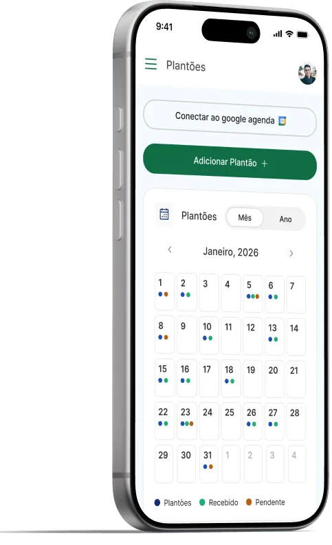 Arko mobile — Shifts calendar for January 2026 with status markers per day